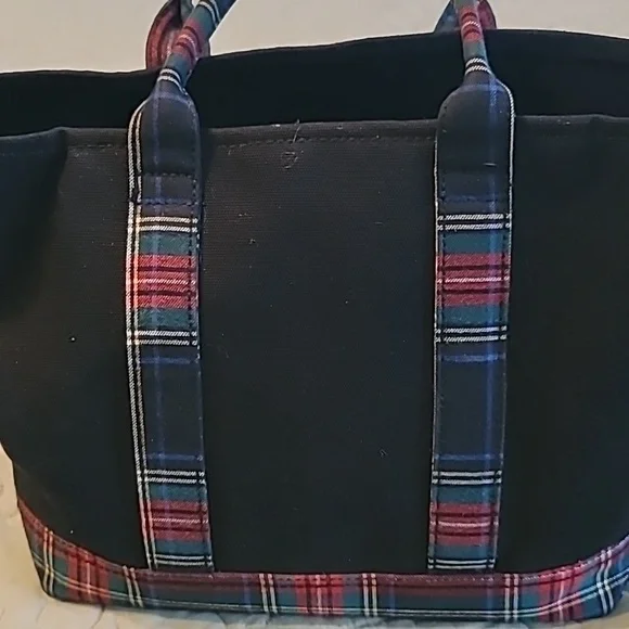 Polo by Ralph Lauren Black Tote with Red and Blue Plaid - Picture 2 of 6